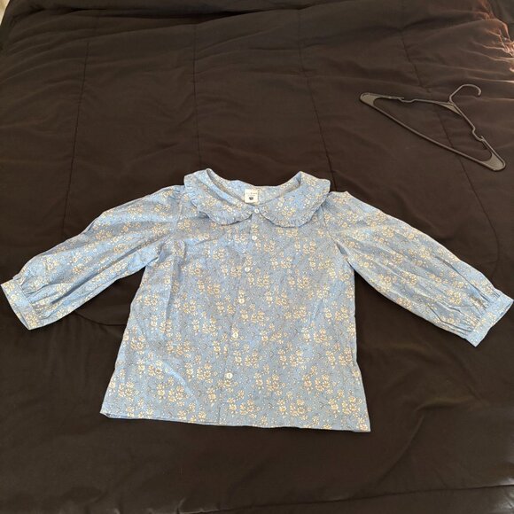 NWOT Peter Pan Collared Blouse- Size S, Blue Liberty Print - Picture 5 of 8